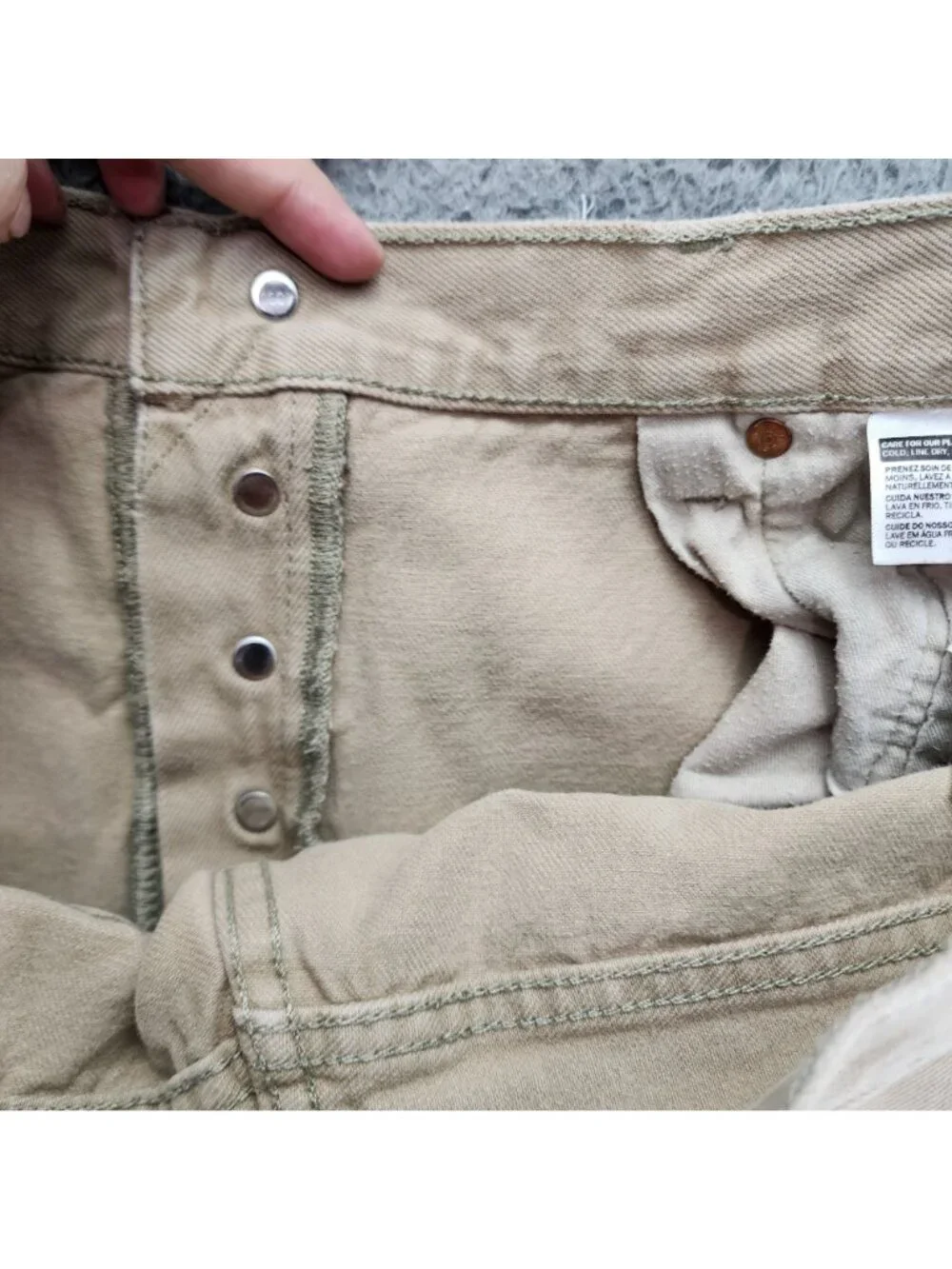 Levi's Jeans Mens 36x34 501 Tan Denim Button Fly Classic Straight Leg
